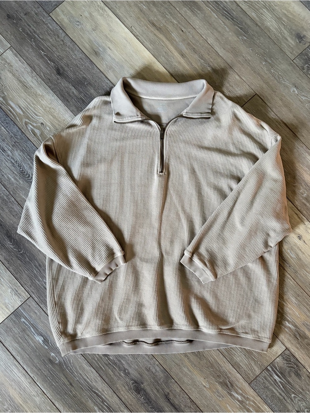 Aerie Oversized Ribbed Quarter-Zip Pullover